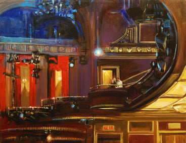 oil painting by Onelio Marrero titled The Broadway Theatre