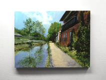 Original art for sale at UGallery.com | The Canal At Lambertville by Onelio Marrero | $1,150 | oil painting | 18' h x 24' w | thumbnail 3