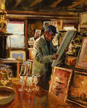 Original art for sale at UGallery.com | The Discerning Eye by Onelio Marrero | $550 | oil painting | 10' h x 8' w