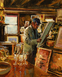 Original art for sale at UGallery.com | The Discerning Eye by Onelio Marrero | $550 | oil painting | 10' h x 8' w | thumbnail 1