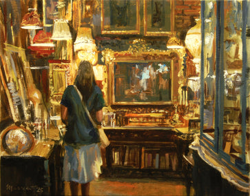 oil painting by Onelio Marrero titled The Hanging Lamps