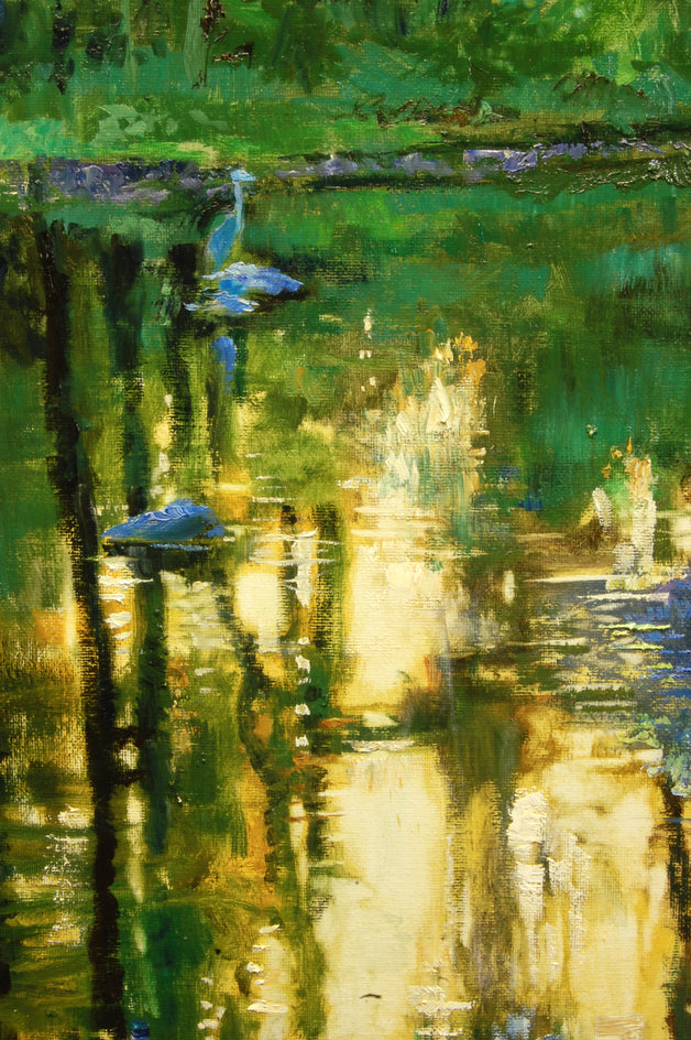 The Patient Heron by Onelio Marrero |  Closeup View of Artwork 