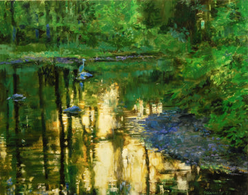 oil painting by Onelio Marrero titled The Patient Heron