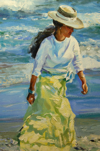 The Yellow Dress by Onelio Marrero |   Closeup View of Artwork 