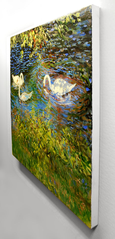 Tranquil Feeders by Onelio Marrero |  Side View of Artwork 