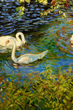 Original art for sale at UGallery.com | Tranquil Feeders by Onelio Marrero | $1,600 | oil painting | 28' h x 28' w | thumbnail 4