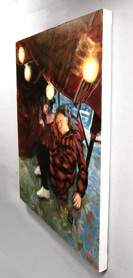 Under the Table and Dreaming by Onelio Marrero |  Side View of Artwork 