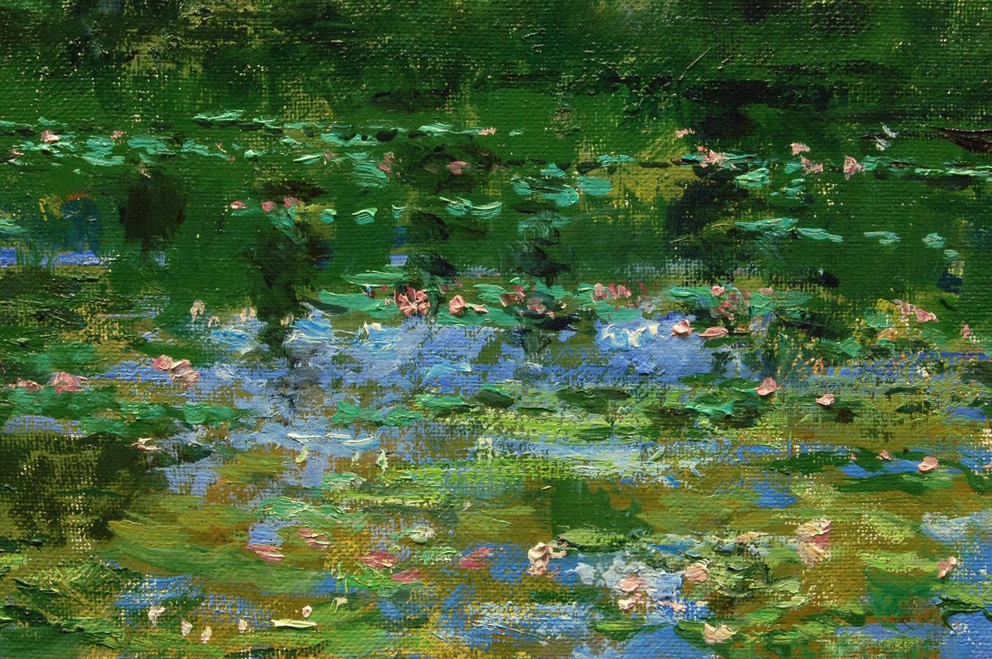 Water Lilies Heat of Day by Onelio Marrero |  Closeup View of Artwork 