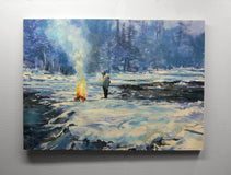 Original art for sale at UGallery.com | Where the Fire Is Safe by Onelio Marrero | $2,100 | oil painting | 26' h x 36' w | thumbnail 3