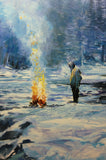 Original art for sale at UGallery.com | Where the Fire Is Safe by Onelio Marrero | $2,100 | oil painting | 26' h x 36' w | thumbnail 4