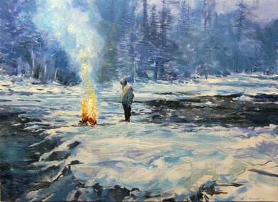 oil painting by Onelio Marrero titled Where the Fire Is Safe
