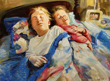 Original art for sale at UGallery.com | Whisperers by Onelio Marrero | $1,150 | oil painting | 18' h x 24' w | thumbnail 1