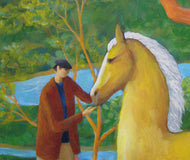 Original art for sale at UGallery.com | Palomino Tree by Glenn Quist | $1,700 | acrylic painting | 40' h x 30' w | thumbnail 4