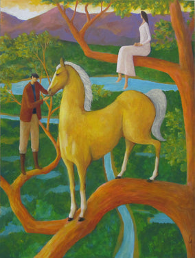 Original art for sale at UGallery.com | Palomino Tree by Glenn Quist | $1,700 | acrylic painting | 40' h x 30' w