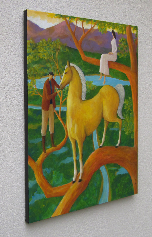 Palomino Tree by Glenn Quist |  Side View of Artwork 