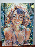 Original art for sale at UGallery.com | The Radiant Smile by Pang Saw Wee | $800 | watercolor painting | 16.14' h x 12.2' w | thumbnail 2
