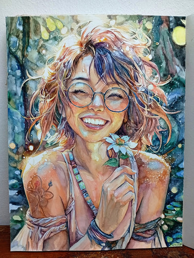The Radiant Smile by Pang Saw Wee |  Side View of Artwork 