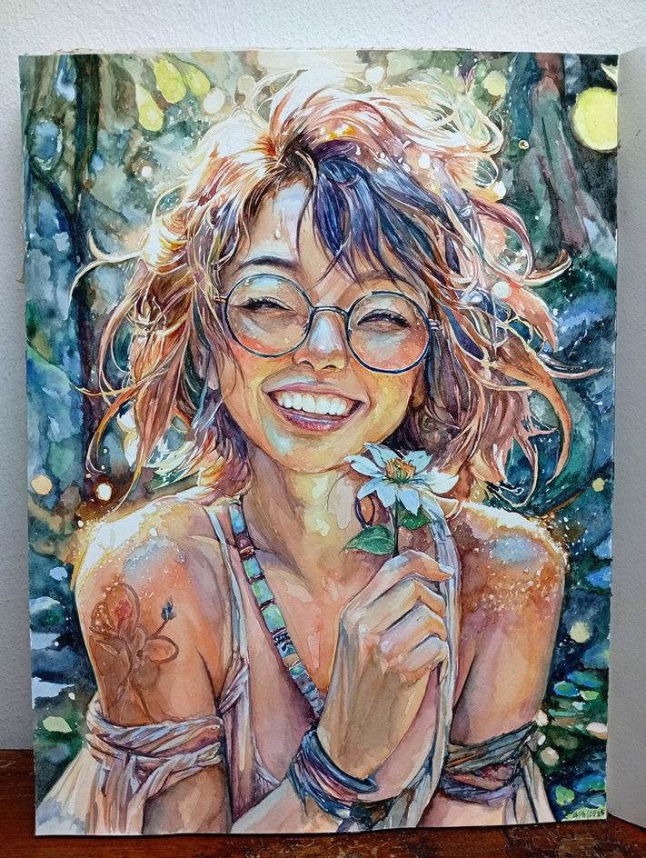 The Radiant Smile by Pang Saw Wee |  Side View of Artwork 