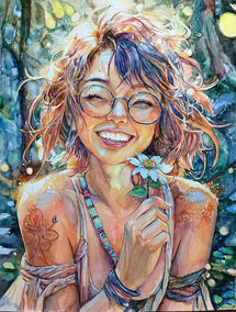 watercolor painting by Pang Saw Wee titled The Radiant Smile