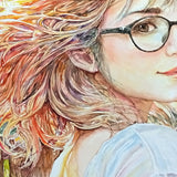 Original art for sale at UGallery.com | Luminous Curl by Pang Saw Wee | $800 | watercolor painting | 12.2' h x 16.14' w | thumbnail 4