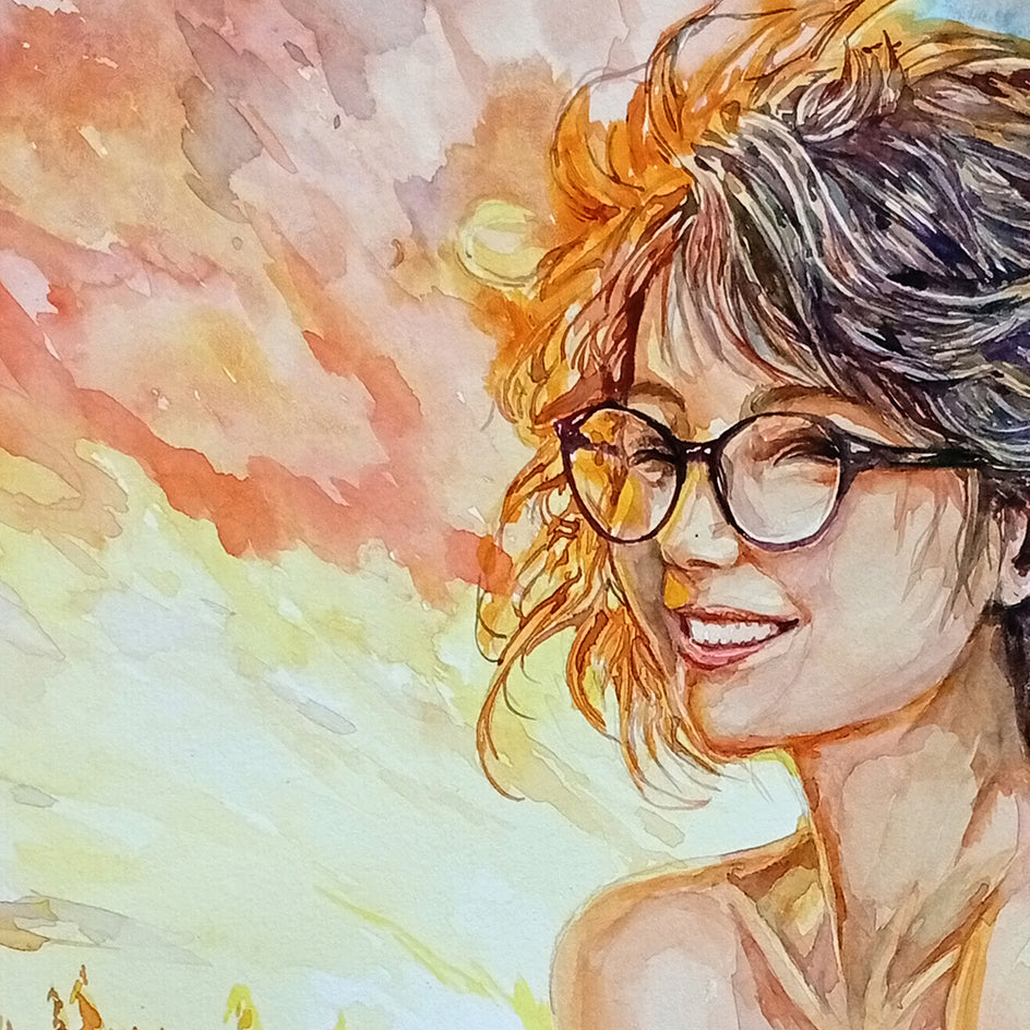 One Breezy Evening by Pang Saw Wee |  Closeup View of Artwork 