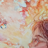 Original art for sale at UGallery.com | Bubbly Dusk by Pang Saw Wee | $650 | watercolor painting | 16.5' h x 11.7' w | thumbnail 4