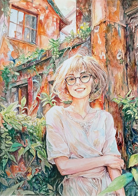 Original art for sale at UGallery.com | Rusty Smile #2 by Pang Saw Wee | $650 | watercolor painting | 16.5' h x 11.7' w