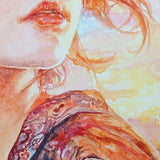 Original art for sale at UGallery.com | In a Daze by Pang Saw Wee | $650 | watercolor painting | 16.5' h x 11.7' w | thumbnail 4