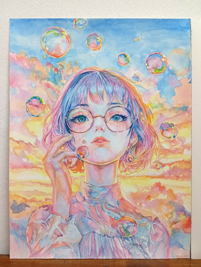 The Bubbles by Pang Saw Wee |  Side View of Artwork 