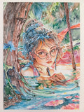 Original art for sale at UGallery.com | Mystical Immersion by Pang Saw Wee | $650 | watercolor painting | 16.5' h x 11.7' w | thumbnail 2