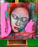 Original art for sale at UGallery.com | Il Canto della Natura by Paola Ruggiero | $5,000 | acrylic painting | 39' h x 39' w | thumbnail 3