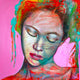 Original art for sale at UGallery.com | Il Canto della Natura by Paola Ruggiero | $5,000 | acrylic painting | 39' h x 39' w | thumbnail 1