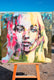 Original art for sale at UGallery.com | Negli Occhi il Cielo by Paola Ruggiero | $5,400 | acrylic painting | 39' h x 39' w | thumbnail 2