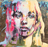 Original art for sale at UGallery.com | Negli Occhi il Cielo by Paola Ruggiero | $5,400 | acrylic painting | 39' h x 39' w | thumbnail 1