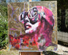 Original art for sale at UGallery.com | Piume di Sole by Paola Ruggiero | $6,550 | acrylic painting | 47' h x 47' w | thumbnail 3