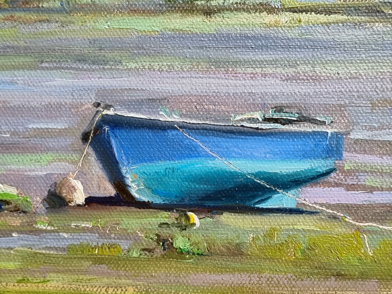 Barque Bleue by Pascal Giroud |  Closeup View of Artwork 