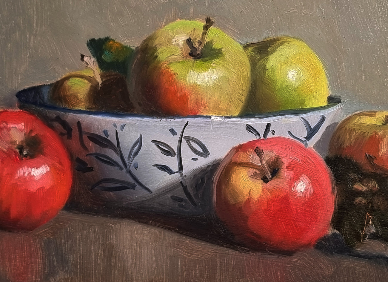 Pommes et Bol by Pascal Giroud |  Closeup View of Artwork 