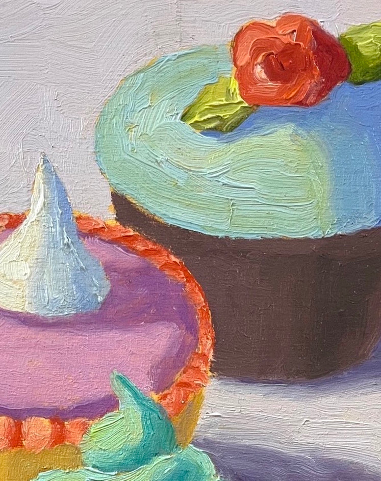 Cupcake Trio by Pat Doherty |  Closeup View of Artwork 