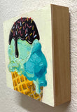 Original art for sale at UGallery.com | Ice Cream Cone by Pat Doherty | $225 | oil painting | 6' h x 6' w | thumbnail 2