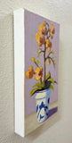 Original art for sale at UGallery.com | Peach Orchid by Pat Doherty | $400 | oil painting | 12' h x 6' w | thumbnail 2