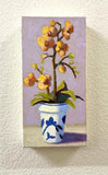 Original art for sale at UGallery.com | Peach Orchid by Pat Doherty | $400 | oil painting | 12' h x 6' w | thumbnail 3