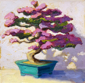 oil painting by Pat Doherty titled Pink Bonsai