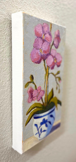 Pink Orchid by Pat Doherty |  Side View of Artwork 