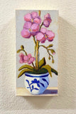 Original art for sale at UGallery.com | Pink Orchid by Pat Doherty | $400 | oil painting | 12' h x 6' w | thumbnail 3
