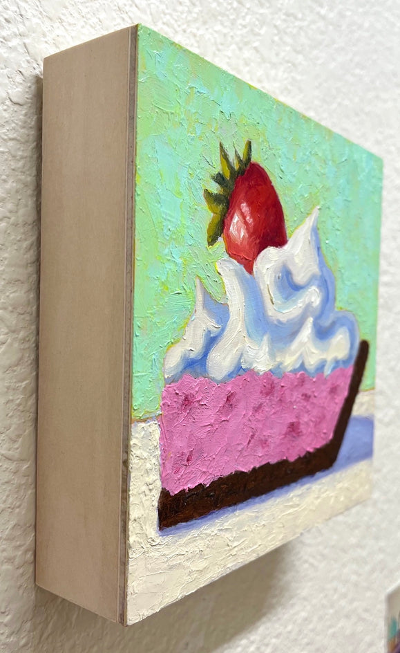 Strawberry Mousse Pie by Pat Doherty |  Side View of Artwork 