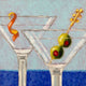 Original art for sale at UGallery.com | Two Martinis by Pat Doherty | $450 | oil painting | 8' h x 8' w | thumbnail 1