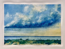 Original art for sale at UGallery.com | Blue Pacific by Patty Phan | $475 | watercolor painting | 10' h x 14' w | thumbnail 3