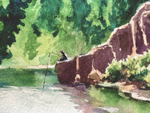 Original art for sale at UGallery.com | Lake Erwin by Patty Phan | $575 | watercolor painting | 11.5' h x 16.5' w | thumbnail 4