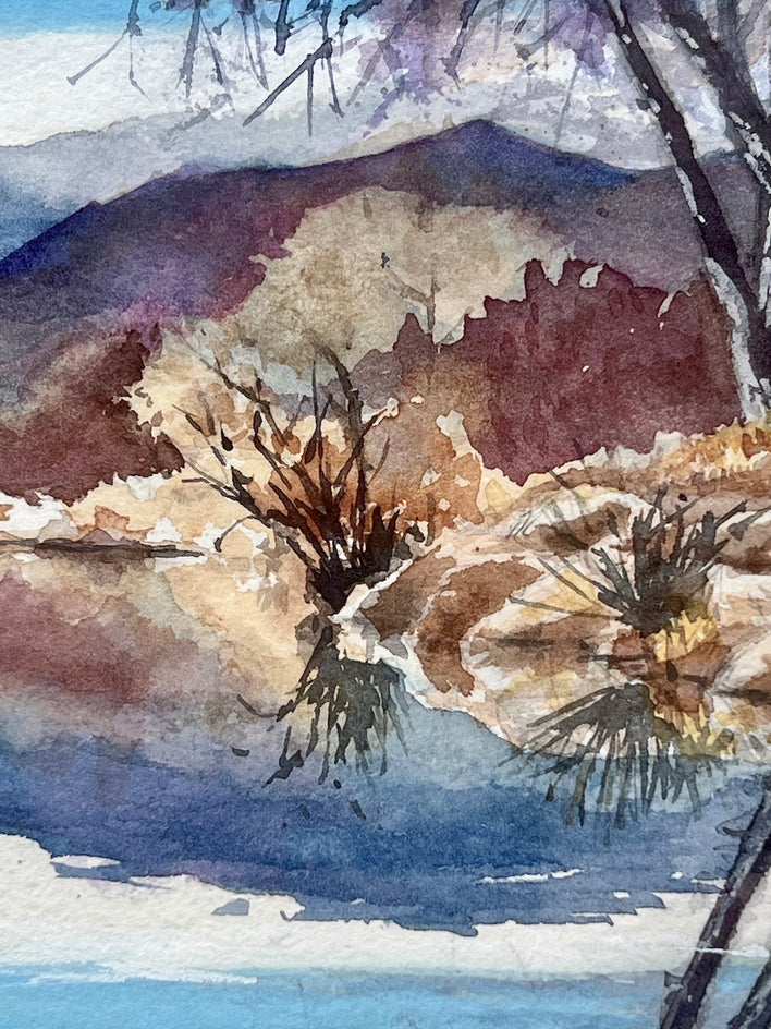 Purple Reflections by Patty Phan |  Closeup View of Artwork 