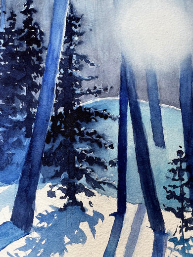 Winter Blues by Patty Phan |   Closeup View of Artwork 